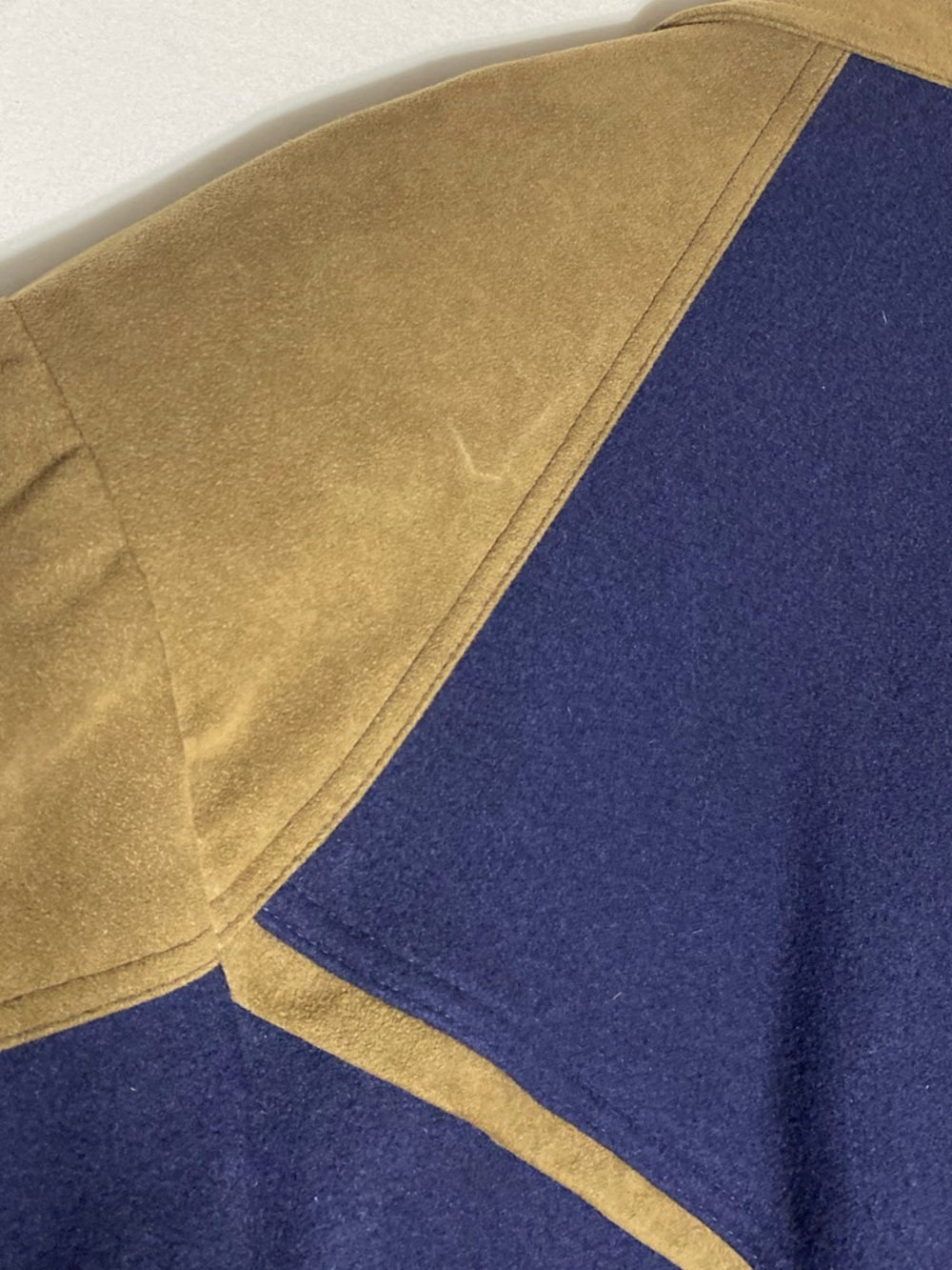 Vintage Cripple Creek Navy Wool Blend Chore Coat W Ultrasuede Trim Western L - Picture 8 of 16